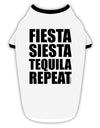 Fiesta Siesta Tequila Repeat Stylish Cotton Dog Shirt by TooLoud-Dog Shirt-TooLoud-White-with-Black-Small-Davson Sales