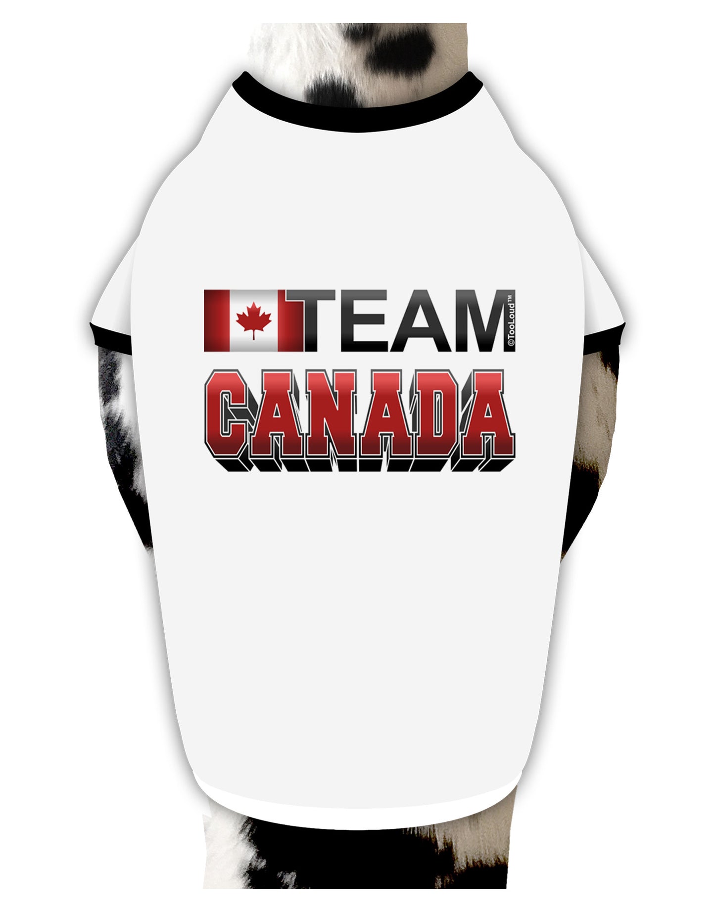 Sporty Team Canada Dog Shirt-Dog Shirt-TooLoud-White-with-Black-Small-Davson Sales