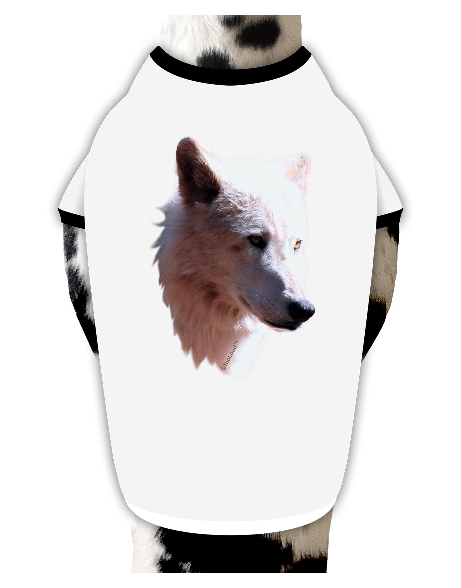 Magnificent White Wolf Head Dog Shirt-Dog Shirt-TooLoud-White-with-Black-Small-Davson Sales