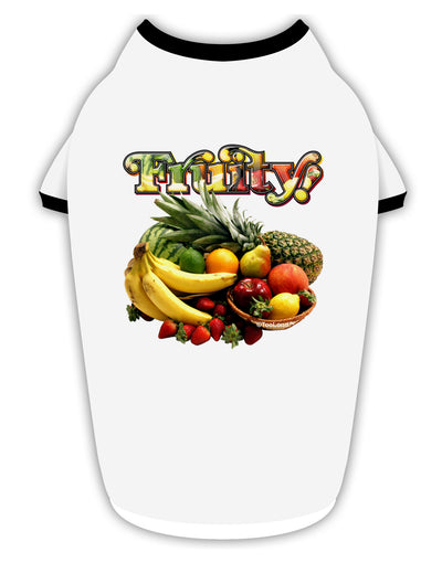 Fruity Fruit Basket 2 Stylish Cotton Dog Shirt-Dog Shirt-TooLoud-White-with-Black-Small-Davson Sales