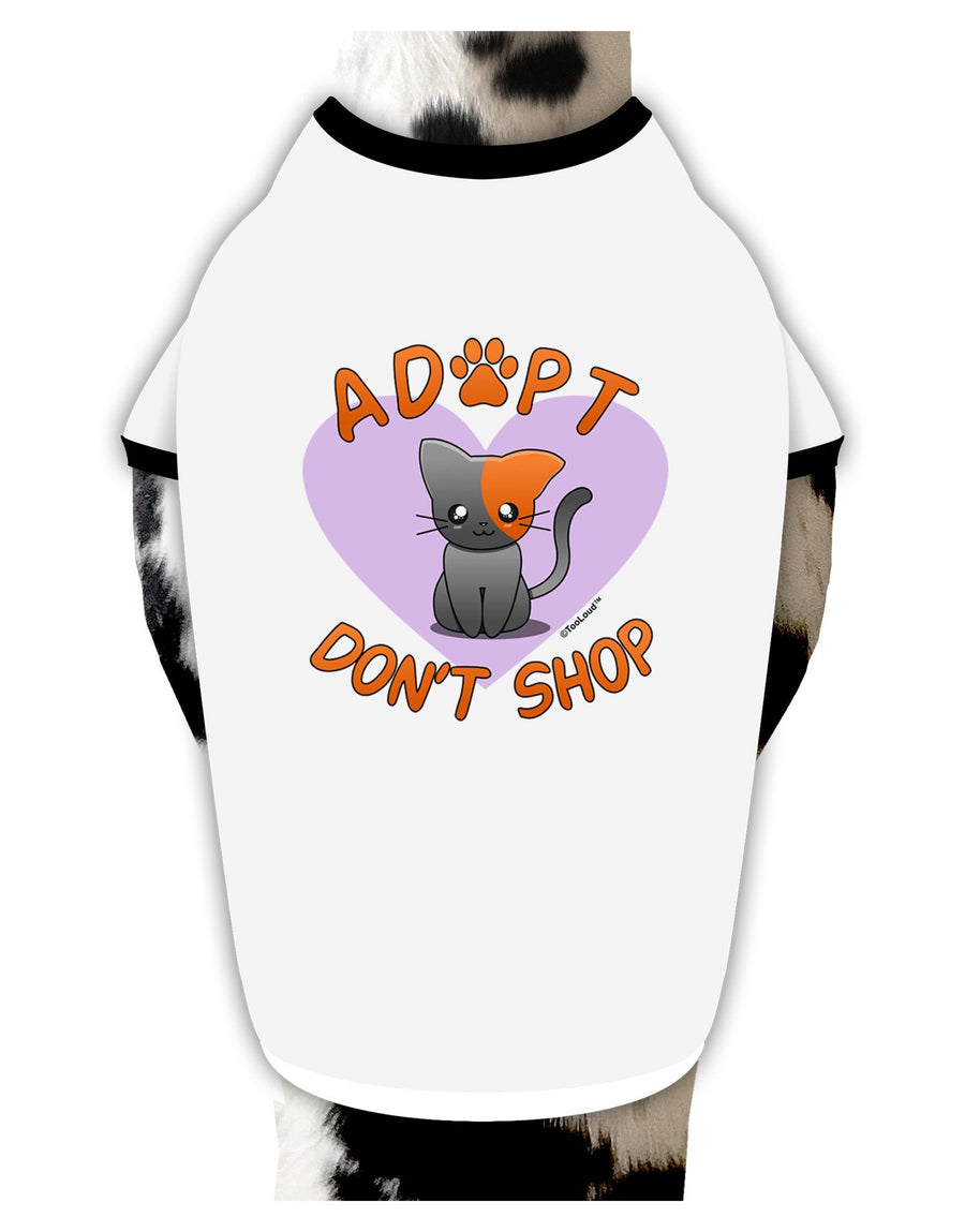Adopt Don't Shop Cute Kitty Dog Shirt-Dog Shirt-TooLoud-White-with-Black-XL-Davson Sales