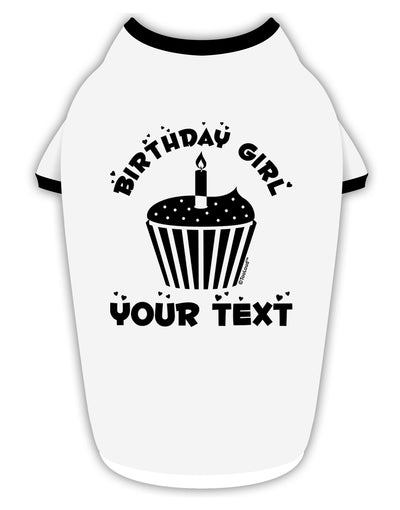 Personalized Birthday Girl Cupcake -Customizable- Name Stylish Cotton Dog Shirt-Dog Shirt-TooLoud-White-with-Black-Small-Davson Sales