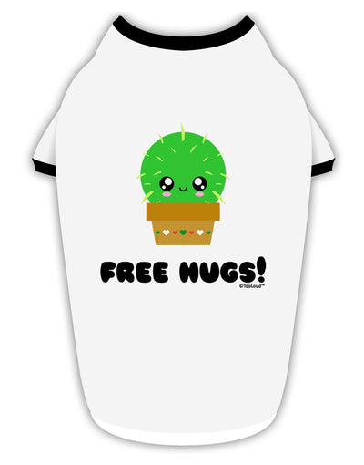 Cute Cactus - Free Hugs Stylish Cotton Dog Shirt-Dog Shirt-TooLoud-White-with-Black-Small-Davson Sales