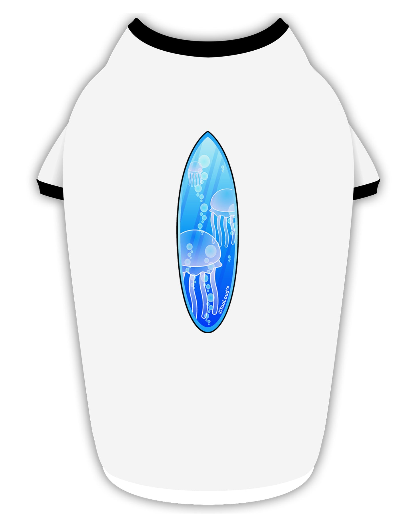 Jellyfish Surfboard Stylish Cotton Dog Shirt by TooLoud-Dog Shirt-TooLoud-White-with-Black-Small-Davson Sales