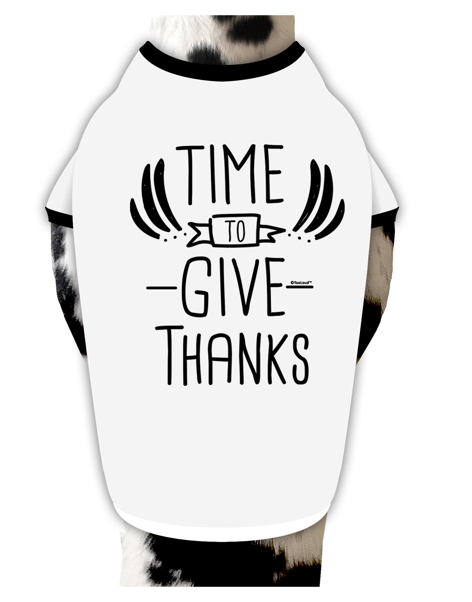 TooLoud Time to Give Thanks Dog Shirt-Dog Shirt-TooLoud-White-with-Black-Small-Davson Sales