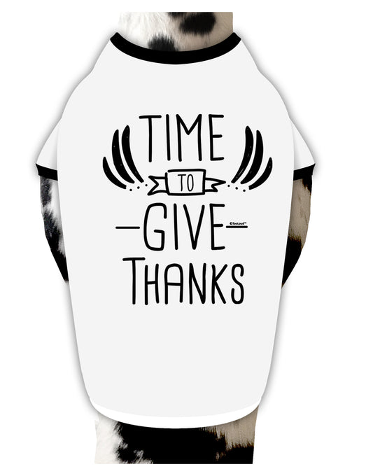 TooLoud Time to Give Thanks Dog Shirt-Dog Shirt-TooLoud-White-with-Black-Small-Davson Sales