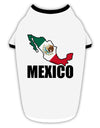 Mexico Outline - Mexican Flag - Mexico Text Stylish Cotton Dog Shirt by TooLoud-Dog Shirt-TooLoud-White-with-Black-Small-Davson Sales