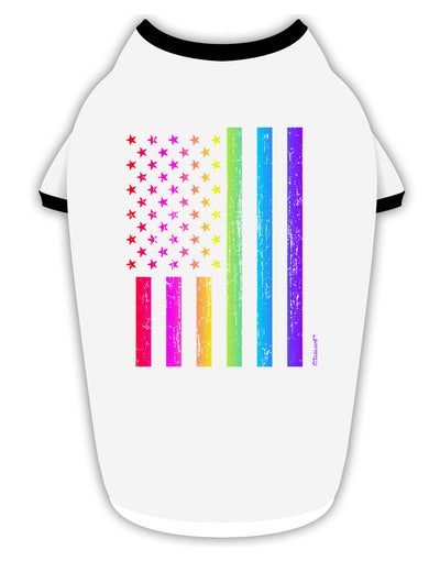 American Pride - Rainbow Flag Stylish Cotton Dog Shirt-Dog Shirt-TooLoud-White-with-Black-Small-Davson Sales