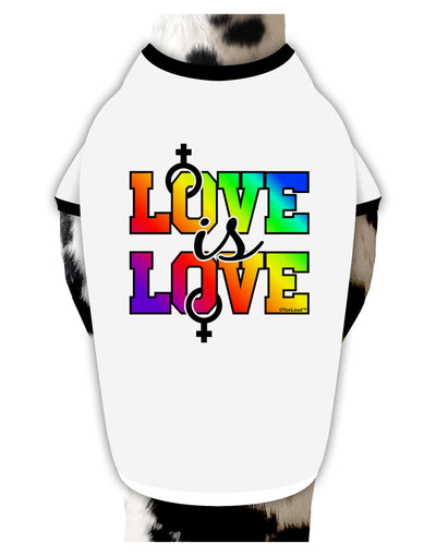 Love Is Love Lesbian Pride Stylish Cotton Dog Shirt-Dog Shirt-TooLoud-White-with-Black-Small-Davson Sales