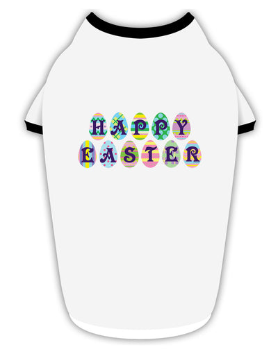 Easter Eggs Happy Easter Stylish Cotton Dog Shirt-Dog Shirt-TooLoud-White-with-Black-Small-Davson Sales