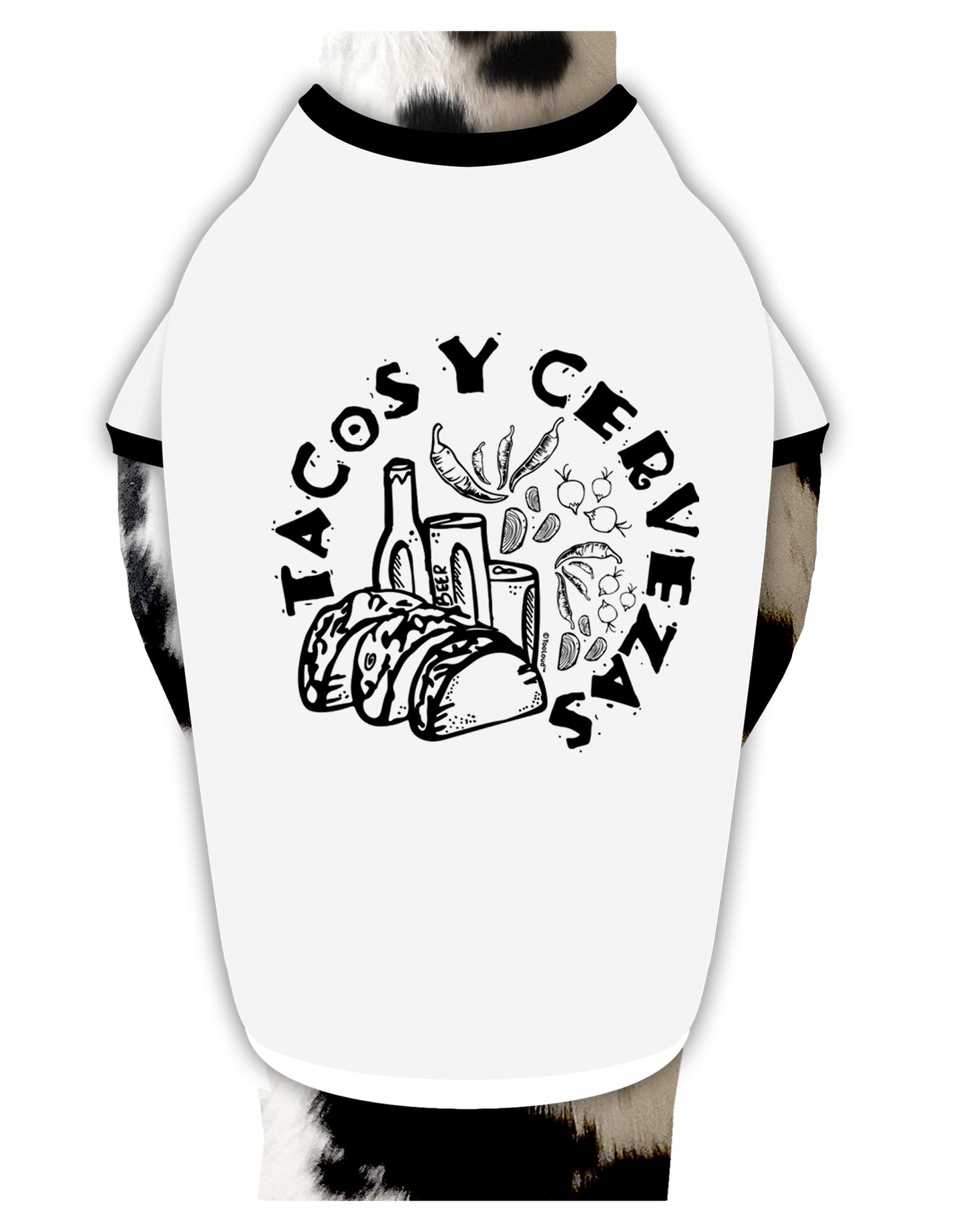 TooLoud Tacos Y Cervezas Dog Shirt-Dog Shirt-TooLoud-White-with-Black-Small-Davson Sales