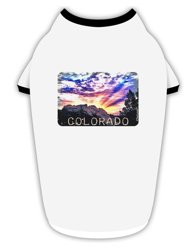 Colorado Rainbow Sunset Text Stylish Cotton Dog Shirt-Dog Shirt-TooLoud-White-with-Black-Small-Davson Sales