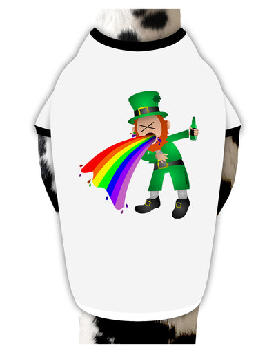 Puking Rainbow Leprechaun Dog Shirt-Dog Shirt-TooLoud-White-with-Black-Small-Davson Sales