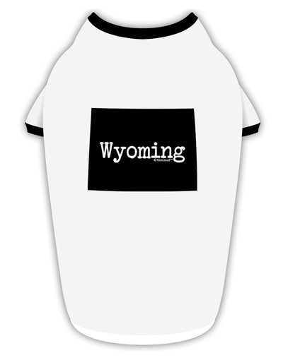 TooLoud Wyoming - United States Shape Stylish Cotton Dog Shirt-Dog Shirt-TooLoud-White-with-Black-Small-Davson Sales