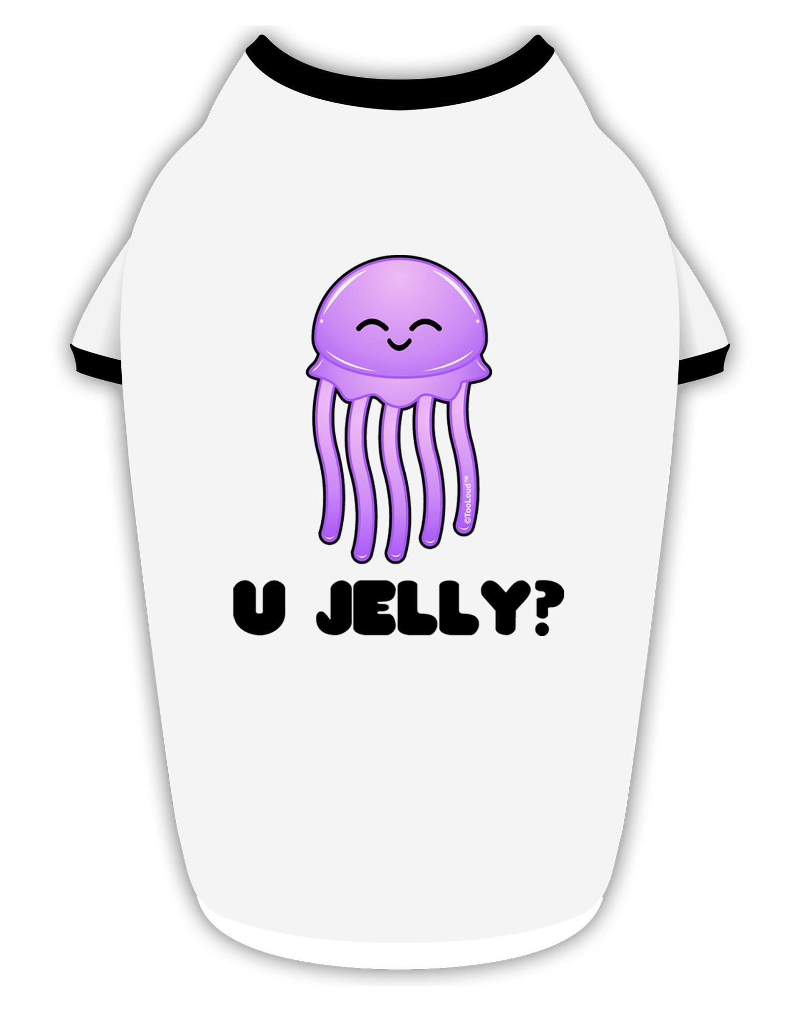 U Jelly Cute Jellyfish Stylish Cotton Dog Shirt by TooLoud-Dog Shirt-TooLoud-White-with-Black-Small-Davson Sales