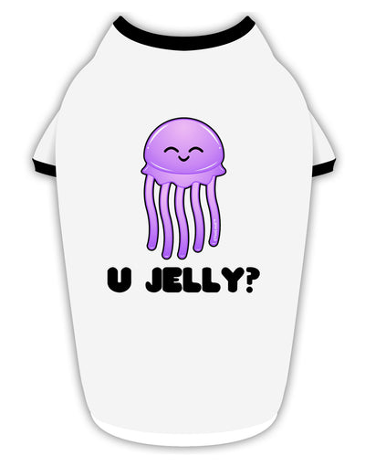 U Jelly Cute Jellyfish Stylish Cotton Dog Shirt by TooLoud-Dog Shirt-TooLoud-White-with-Black-Small-Davson Sales