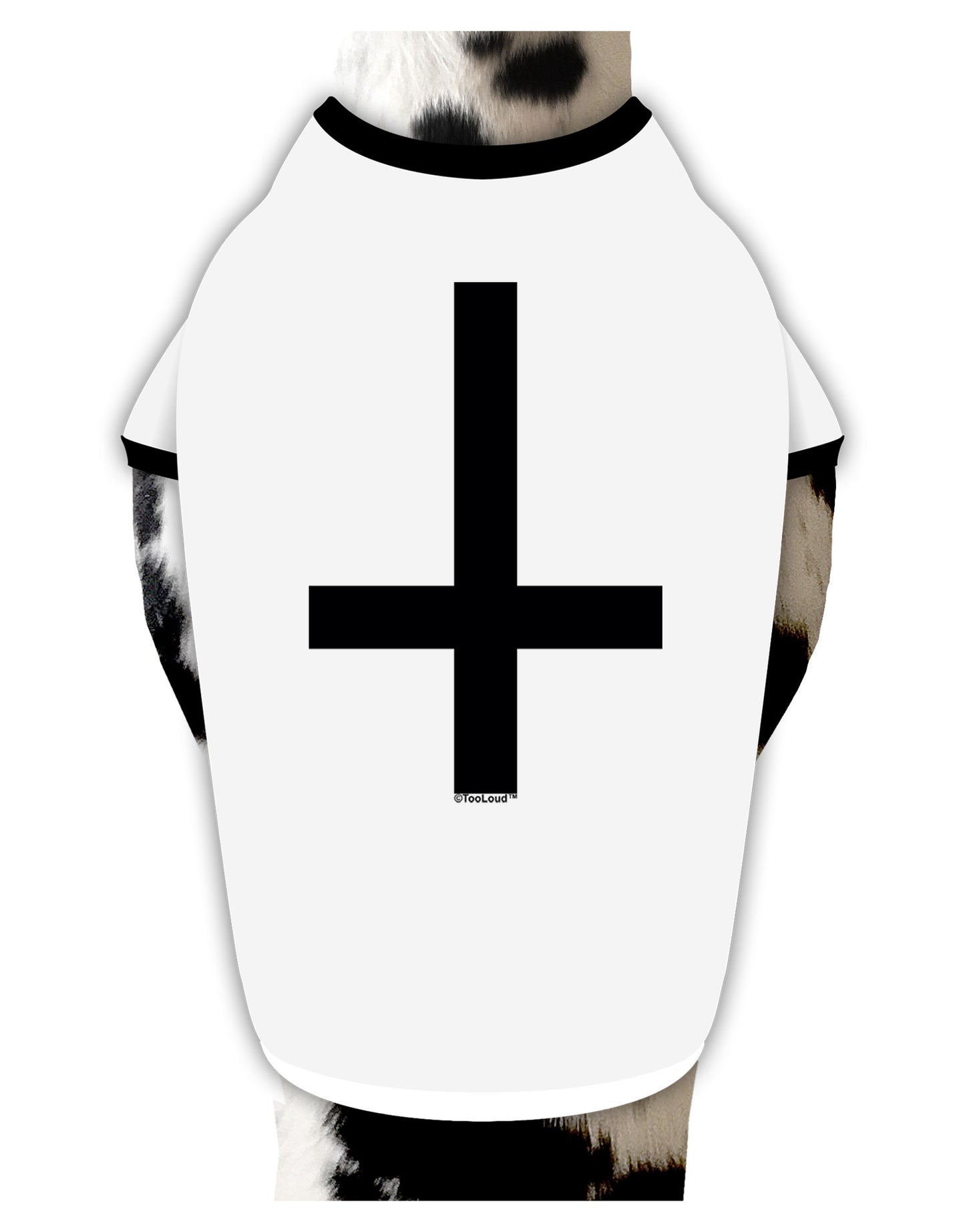Inverted Cross Dog Shirt-Dog Shirt-TooLoud-White-with-Black-Small-Davson Sales