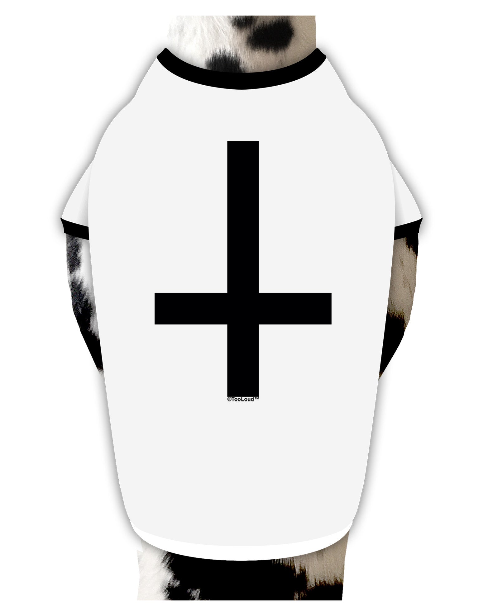 Inverted Cross Dog Shirt-Dog Shirt-TooLoud-White-with-Black-Small-Davson Sales