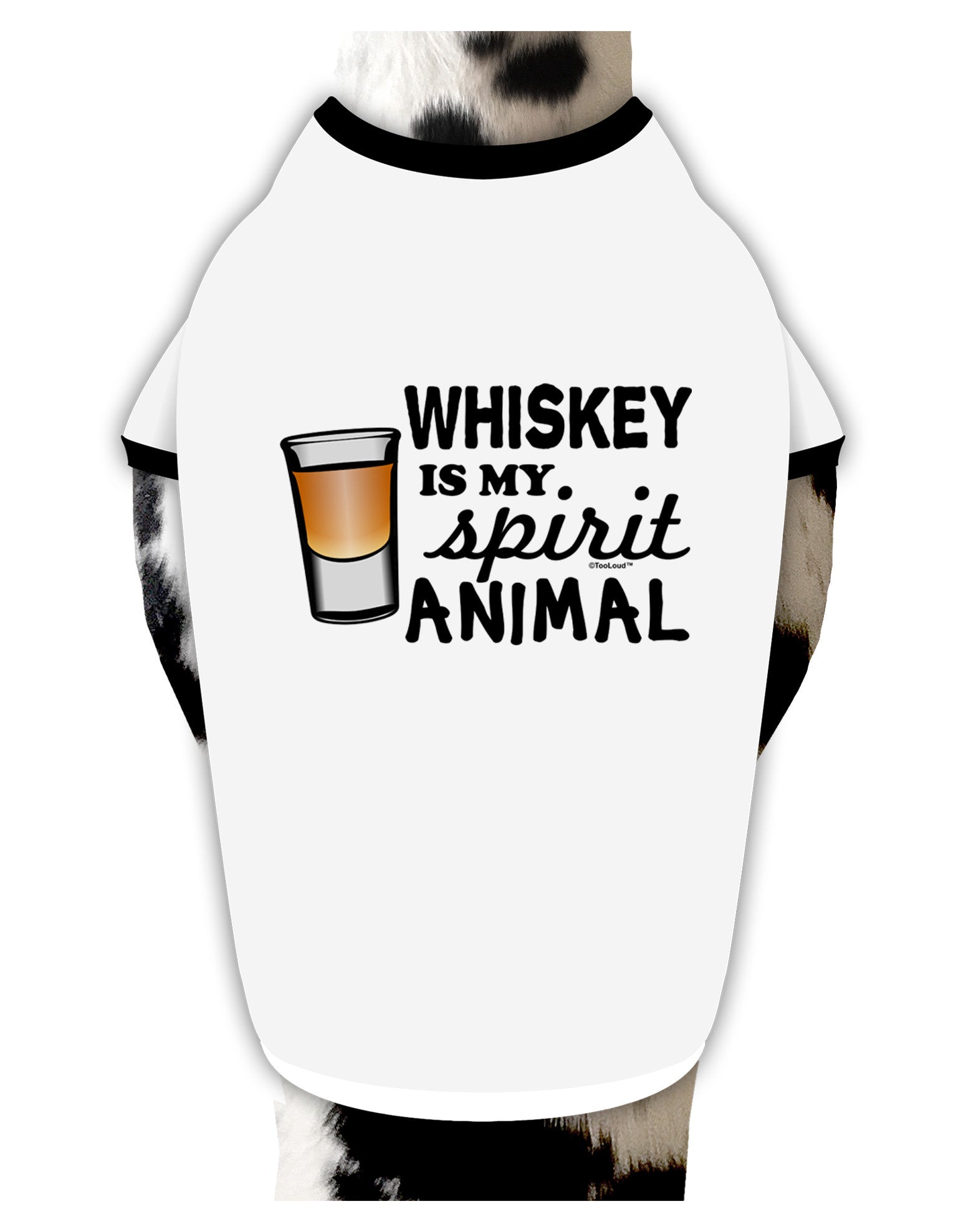 TooLoud Whiskey Is My Spirit Animal Dog Shirt-Dog Shirt-TooLoud-White-with-Black-Small-Davson Sales