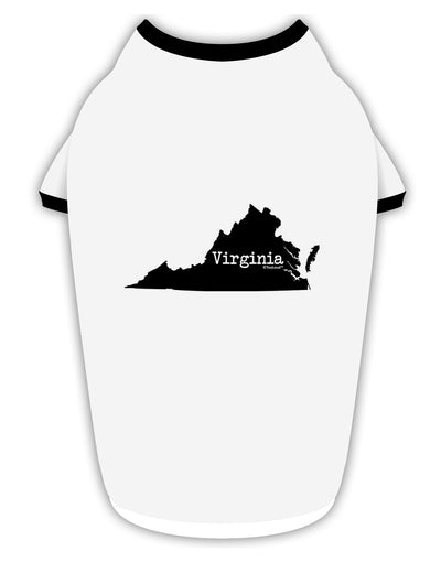 Virginia - United States Shape Stylish Cotton Dog Shirt by TooLoud-Dog Shirt-TooLoud-White-with-Black-Small-Davson Sales