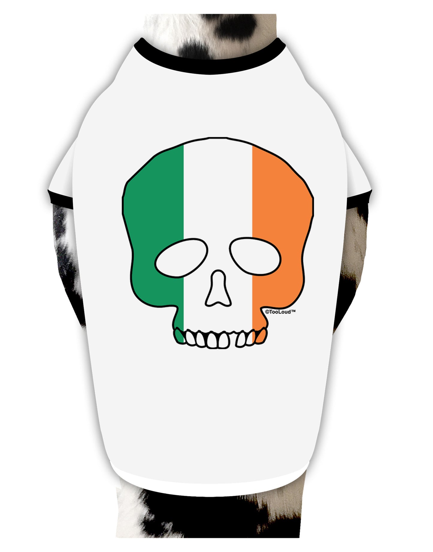 Skull Flag Ireland Dog Shirt-Dog Shirt-TooLoud-White-with-Black-Small-Davson Sales