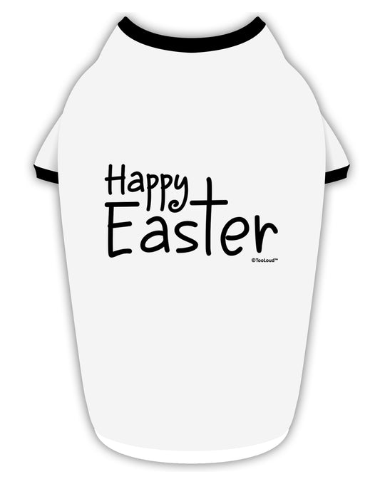 Happy Easter with Cross Stylish Cotton Dog Shirt by TooLoud-Dog Shirt-TooLoud-White-with-Black-Small-Davson Sales