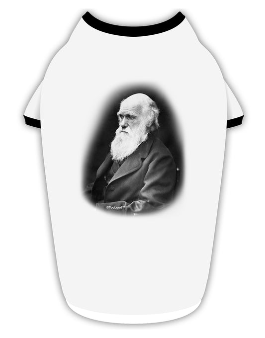 Charles Darwin Black and White Stylish Cotton Dog Shirt by TooLoud-Dog Shirt-TooLoud-White-with-Black-Small-Davson Sales