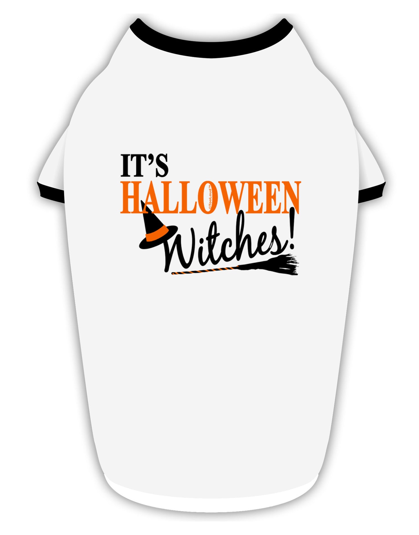 It's Halloween Witches Hat Stylish Cotton Dog Shirt-Dog Shirt-TooLoud-White-with-Black-Small-Davson Sales