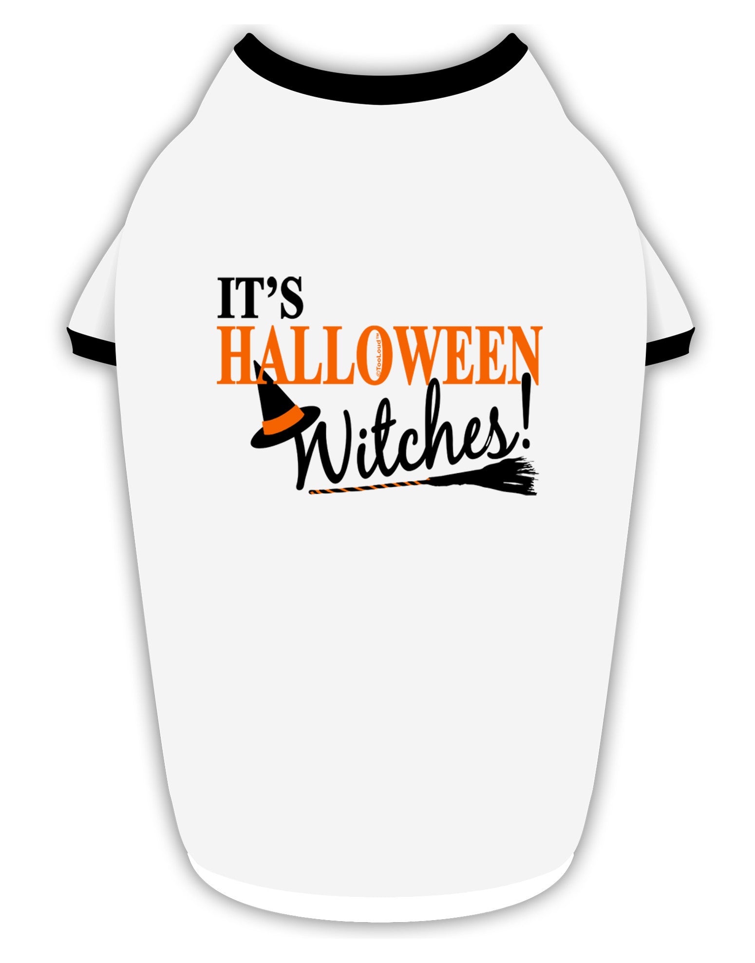 It's Halloween Witches Hat Stylish Cotton Dog Shirt-Dog Shirt-TooLoud-White-with-Black-Small-Davson Sales