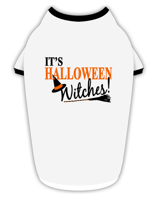 It's Halloween Witches Hat Stylish Cotton Dog Shirt-Dog Shirt-TooLoud-White-with-Black-Small-Davson Sales