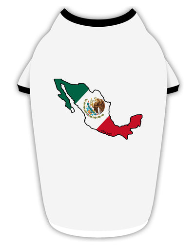 Mexico Outline - Mexican Flag Stylish Cotton Dog Shirt by TooLoud-Dog Shirt-TooLoud-White-with-Black-Small-Davson Sales