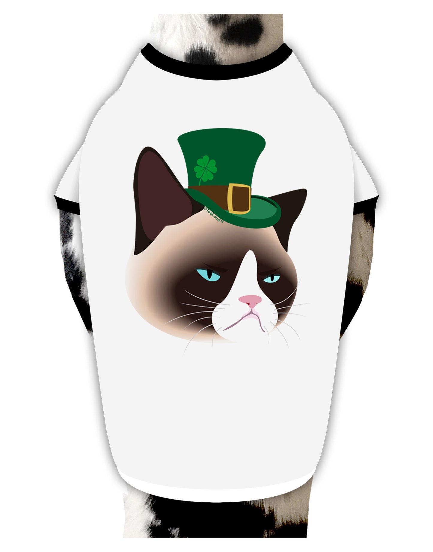 Leprechaun Disgruntled Cat Dog Shirt-Dog Shirt-TooLoud-White-with-Black-Small-Davson Sales