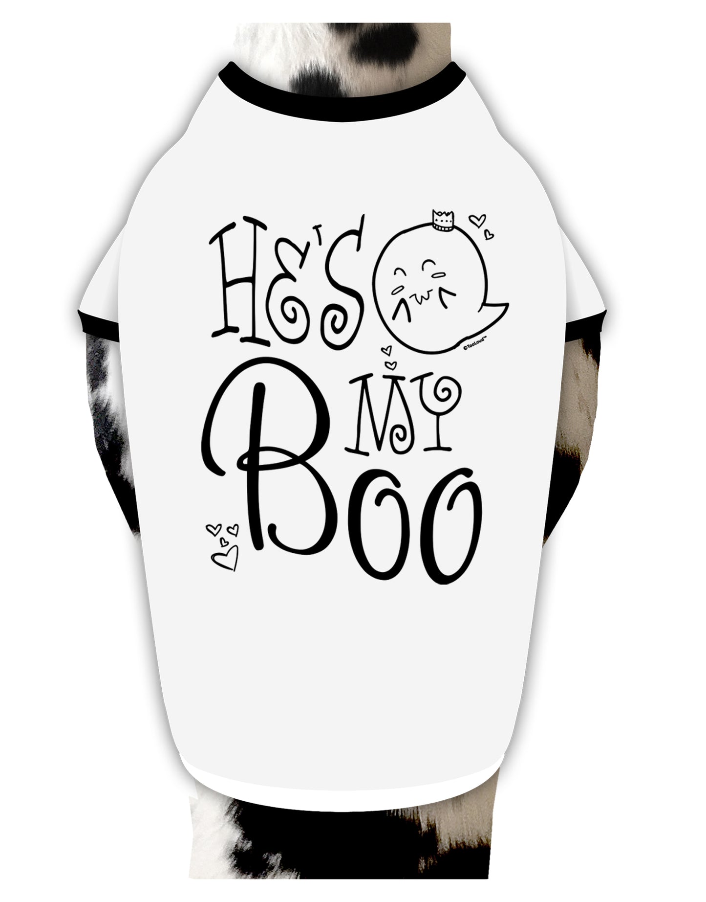 TooLoud He's My Boo Dog Shirt-Dog Shirt-TooLoud-White-with-Black-Small-Davson Sales