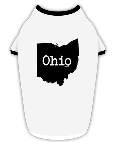 Ohio - United States Shape Stylish Cotton Dog Shirt by TooLoud-Dog Shirt-TooLoud-White-with-Black-Small-Davson Sales