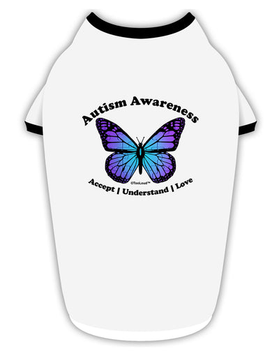 Autism Awareness - Puzzle Piece Butterfly Stylish Cotton Dog Shirt-Dog Shirt-TooLoud-White-with-Black-Small-Davson Sales