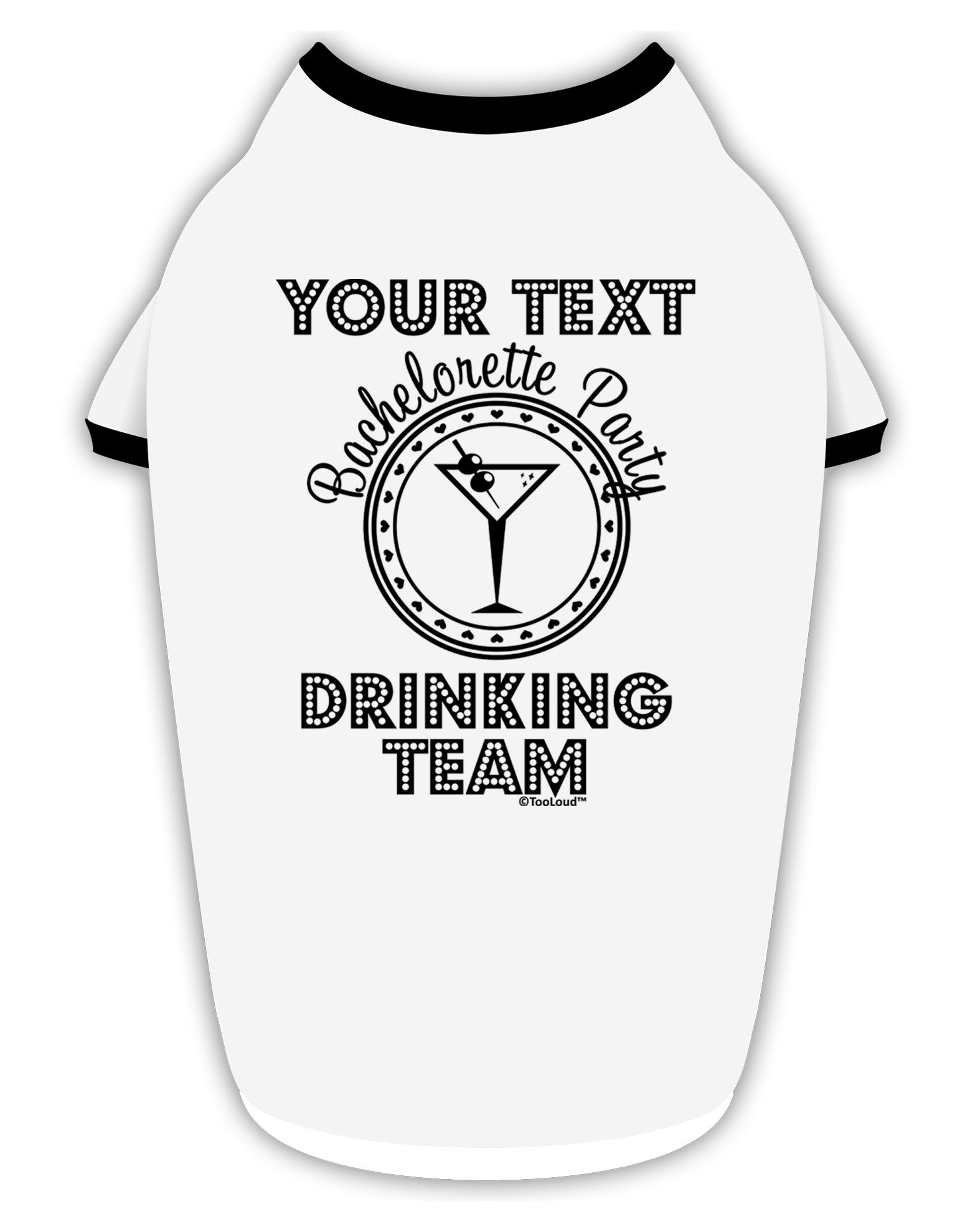 Personalized -Name- Bachelorette Party Drinking Team Stylish Cotton Dog Shirt-Dog Shirt-TooLoud-White-with-Black-Small-Davson Sales