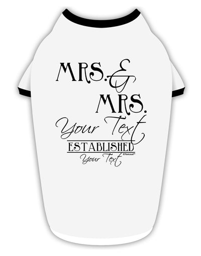 Personalized Mrs and Mrs -Name- Established -Date- Design Stylish Cotton Dog Shirt-Dog Shirt-TooLoud-White-with-Black-Small-Davson Sales