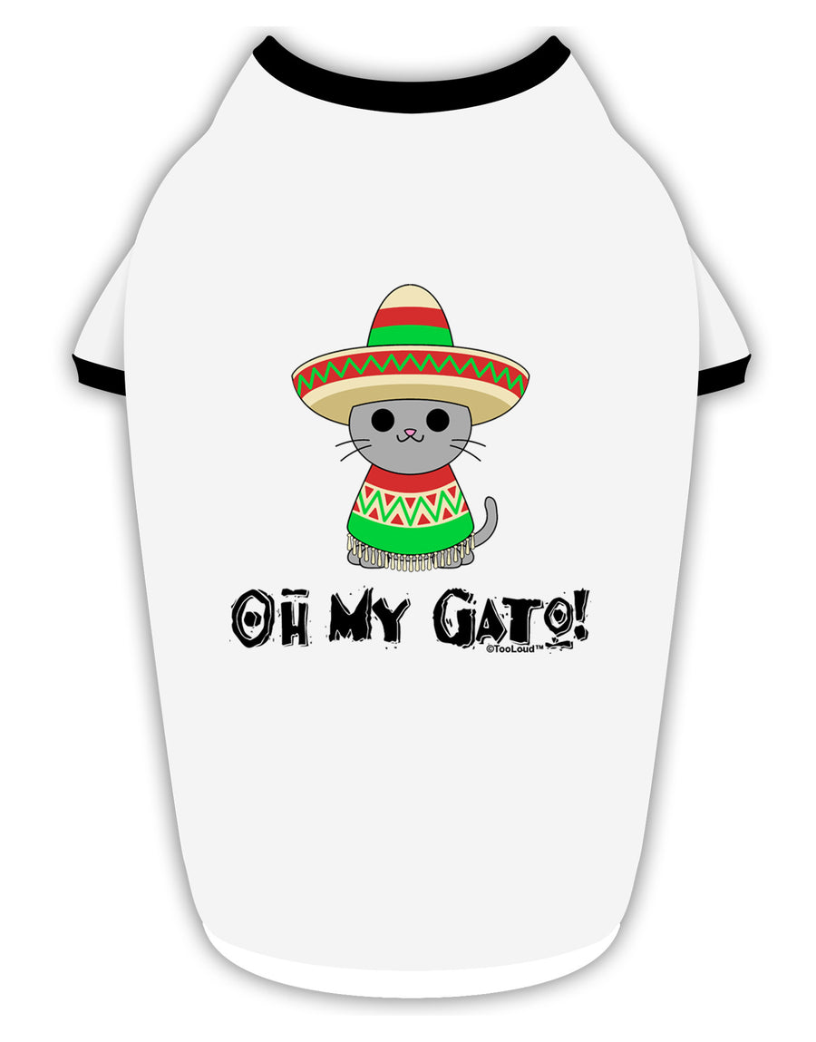 Oh My Gato - Cinco De Mayo Stylish Cotton Dog Shirt-Dog Shirt-TooLoud-White-with-Black-Small-Davson Sales