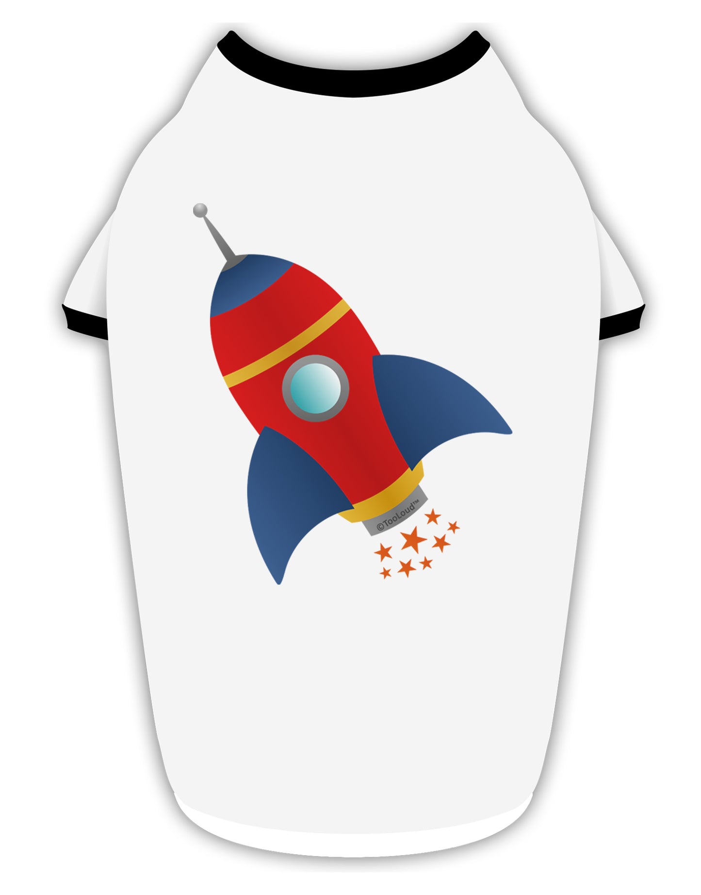 Space Rocket Ship and Stars Stylish Cotton Dog Shirt by TooLoud-Dog Shirt-TooLoud-White-with-Black-Small-Davson Sales