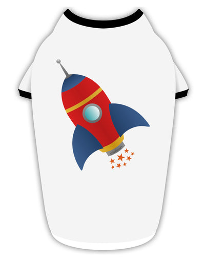 Space Rocket Ship and Stars Stylish Cotton Dog Shirt by TooLoud-Dog Shirt-TooLoud-White-with-Black-Small-Davson Sales