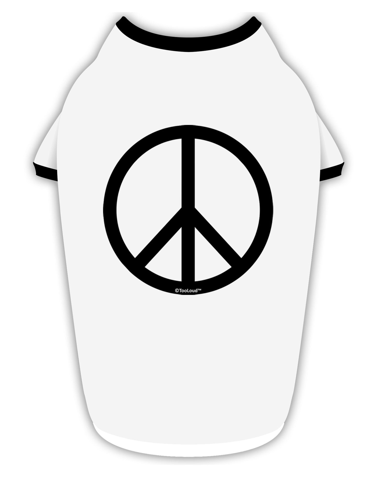 Peace Sign Symbol Stylish Cotton Dog Shirt-Dog Shirt-TooLoud-White-with-Black-Small-Davson Sales