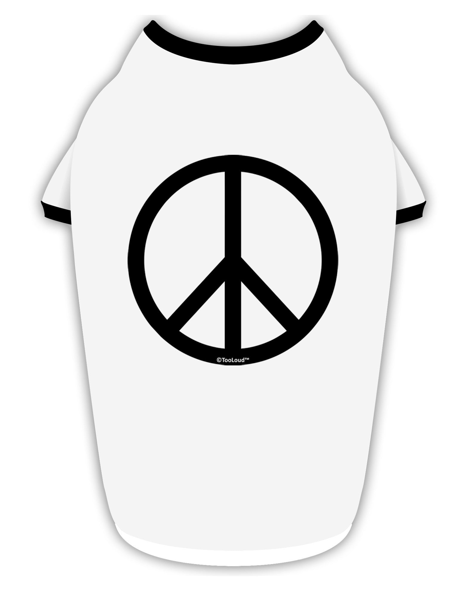 Peace Sign Symbol Stylish Cotton Dog Shirt-Dog Shirt-TooLoud-White-with-Black-Small-Davson Sales