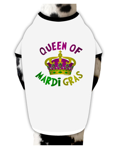 Queen Of Mardi Gras Stylish Cotton Dog Shirt-Dog Shirt-TooLoud-White-with-Black-Small-Davson Sales