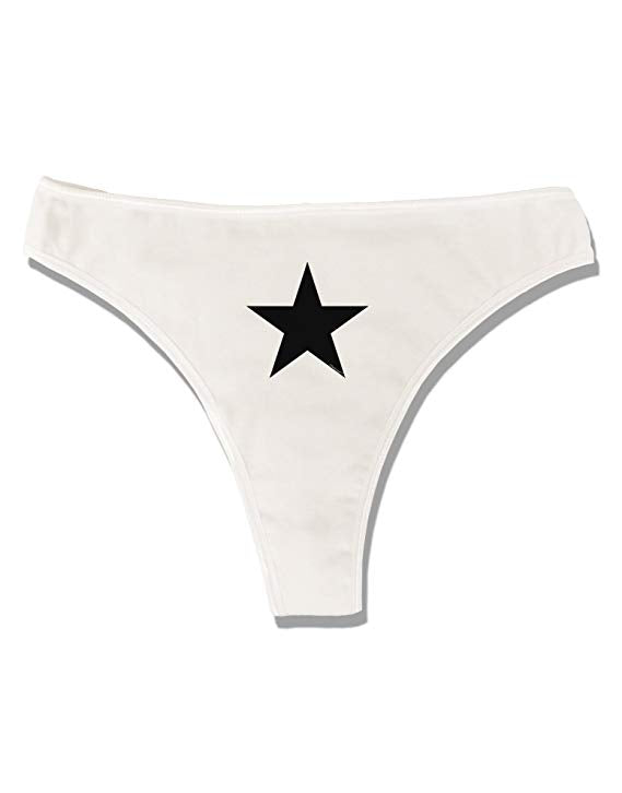 Black Star Womens Thong Underwear-Womens Thong-TooLoud-White-X-Small-Davson Sales