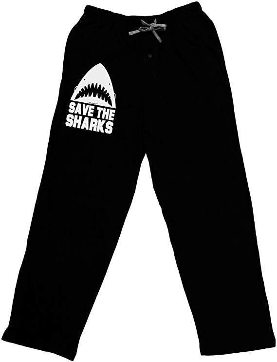 Save The Sharks Lounge Pants, Relaxed Sleepwear Pant-Lounge Pants-TooLoud-Black-Small-Davson Sales