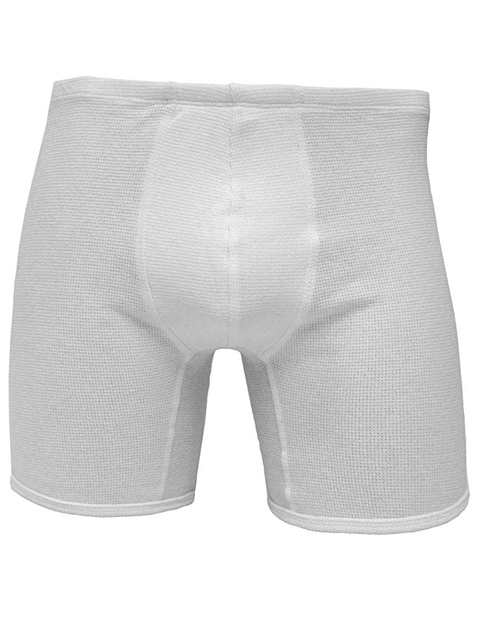 Mens Stretch Thermal Cotton Boxer Brief-NDS Wear-White-Small-Davson Sales