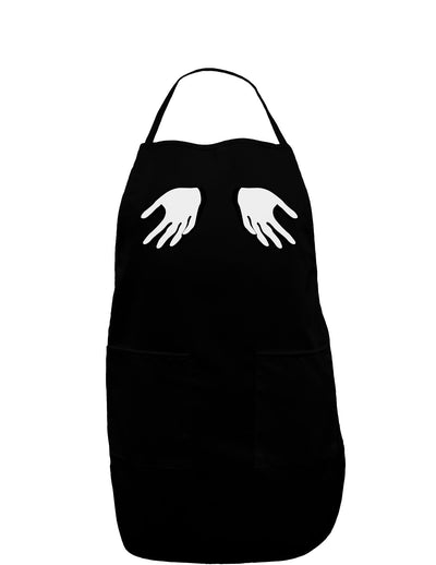 Shrugging Hands Dark Adult Apron-Bib Apron-TooLoud-Black-One-Size-Davson Sales