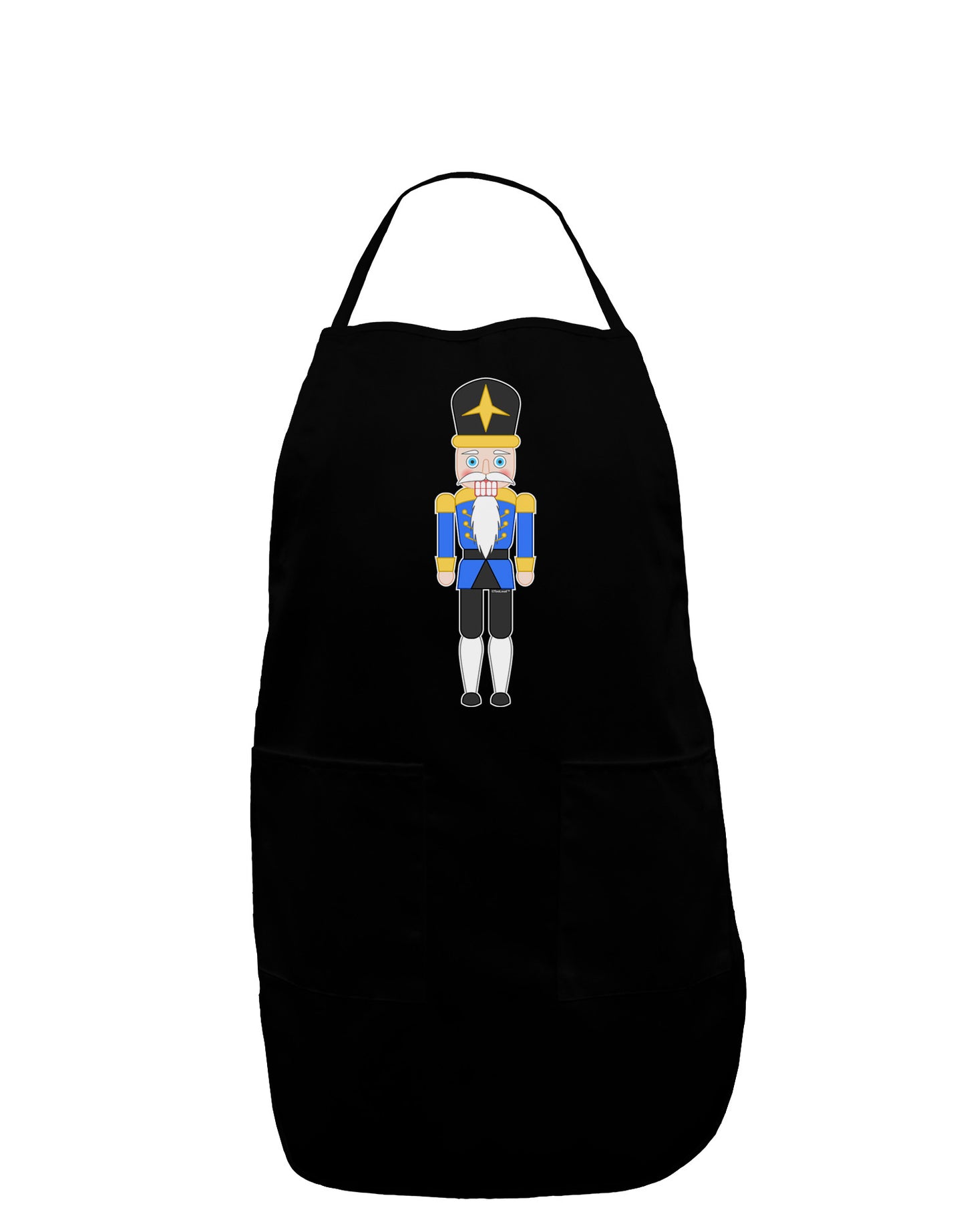 Nutcracker Design - Blue Gold Black Dark Adult Apron-Bib Apron-TooLoud-Black-One-Size-Davson Sales