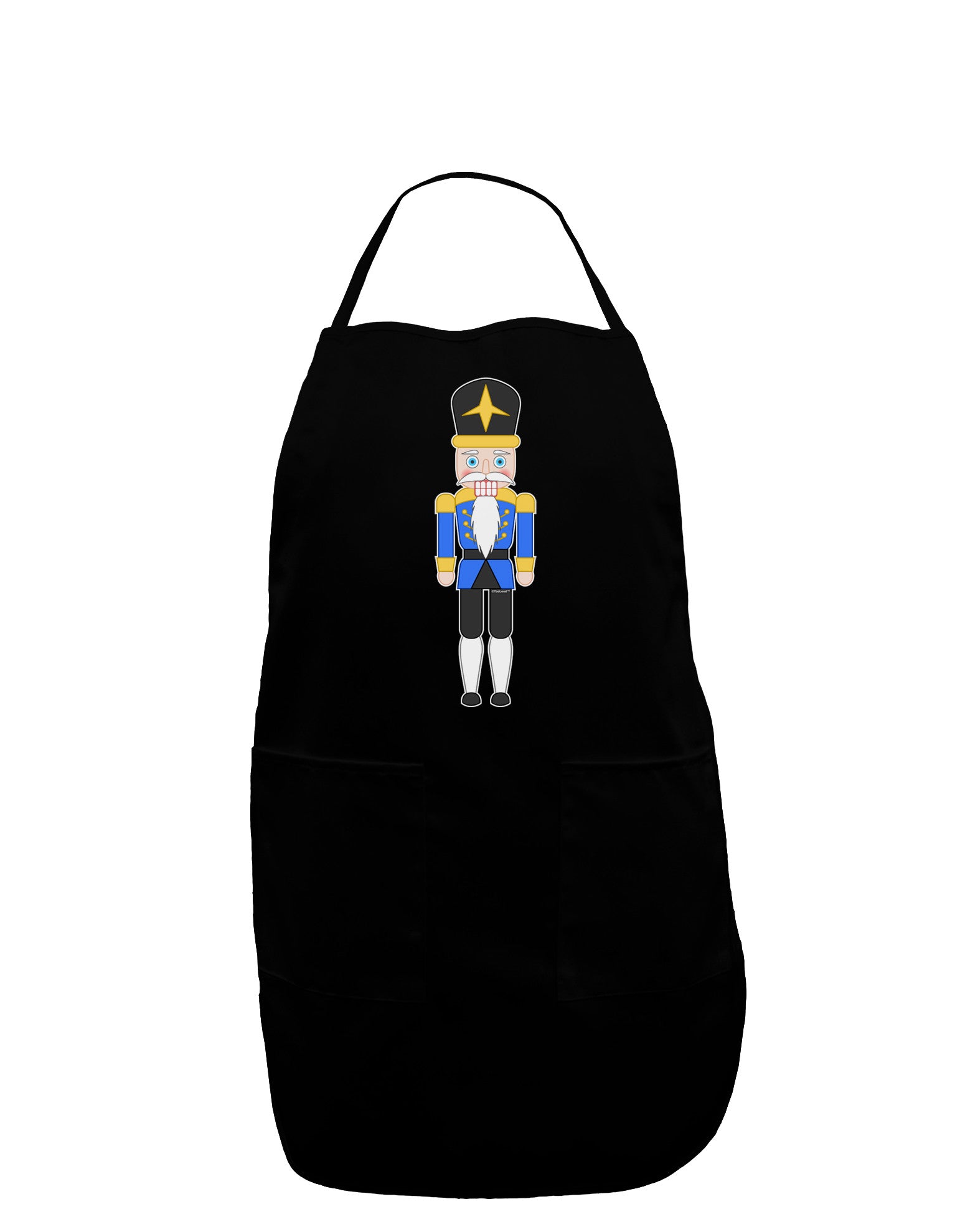 Nutcracker Design - Blue Gold Black Dark Adult Apron-Bib Apron-TooLoud-Black-One-Size-Davson Sales