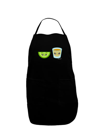 Cute Tequila Shot and Lime Wedge Dark Adult Apron by TooLoud-Bib Apron-TooLoud-Black-One-Size-Davson Sales